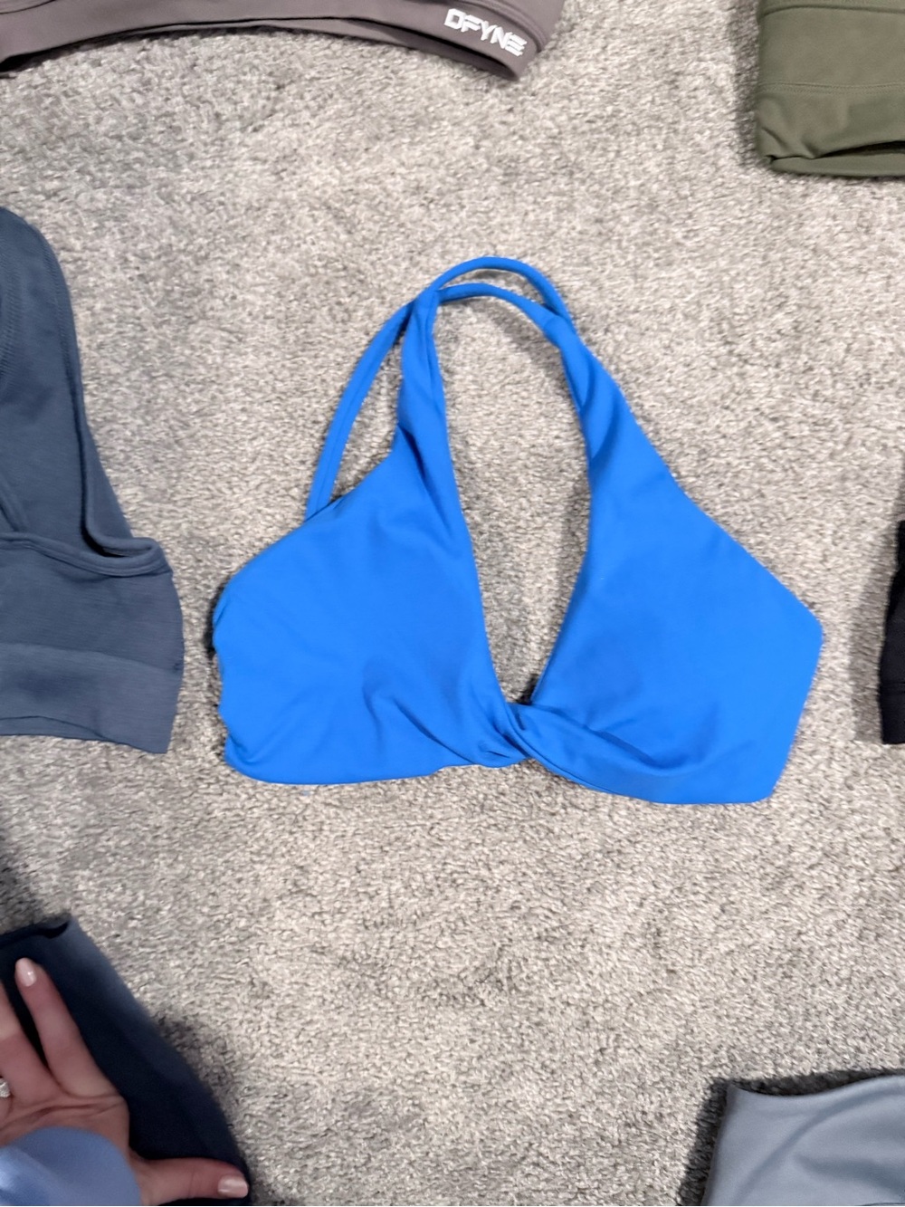 Blue Halter Bikini Top